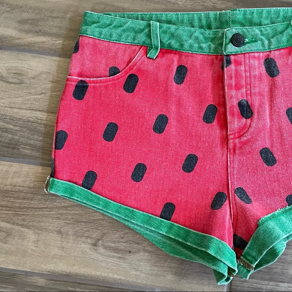 SOLD - LAZY OAF Watermelon Cheeky Shorts Sz LARGE - Picture 3 of 7